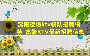 沈阳夜场ktv领队招聘模特-高端KTV最新招聘信息